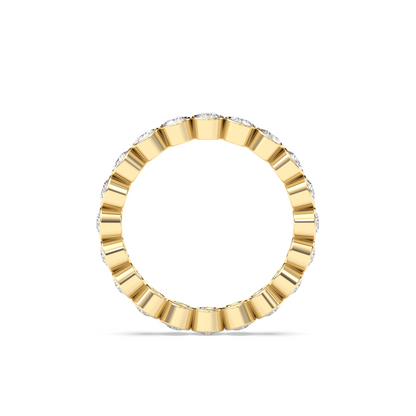 0.25 TCW Round Shaped Half Eternity Lab Grown Diamond Wedding Band