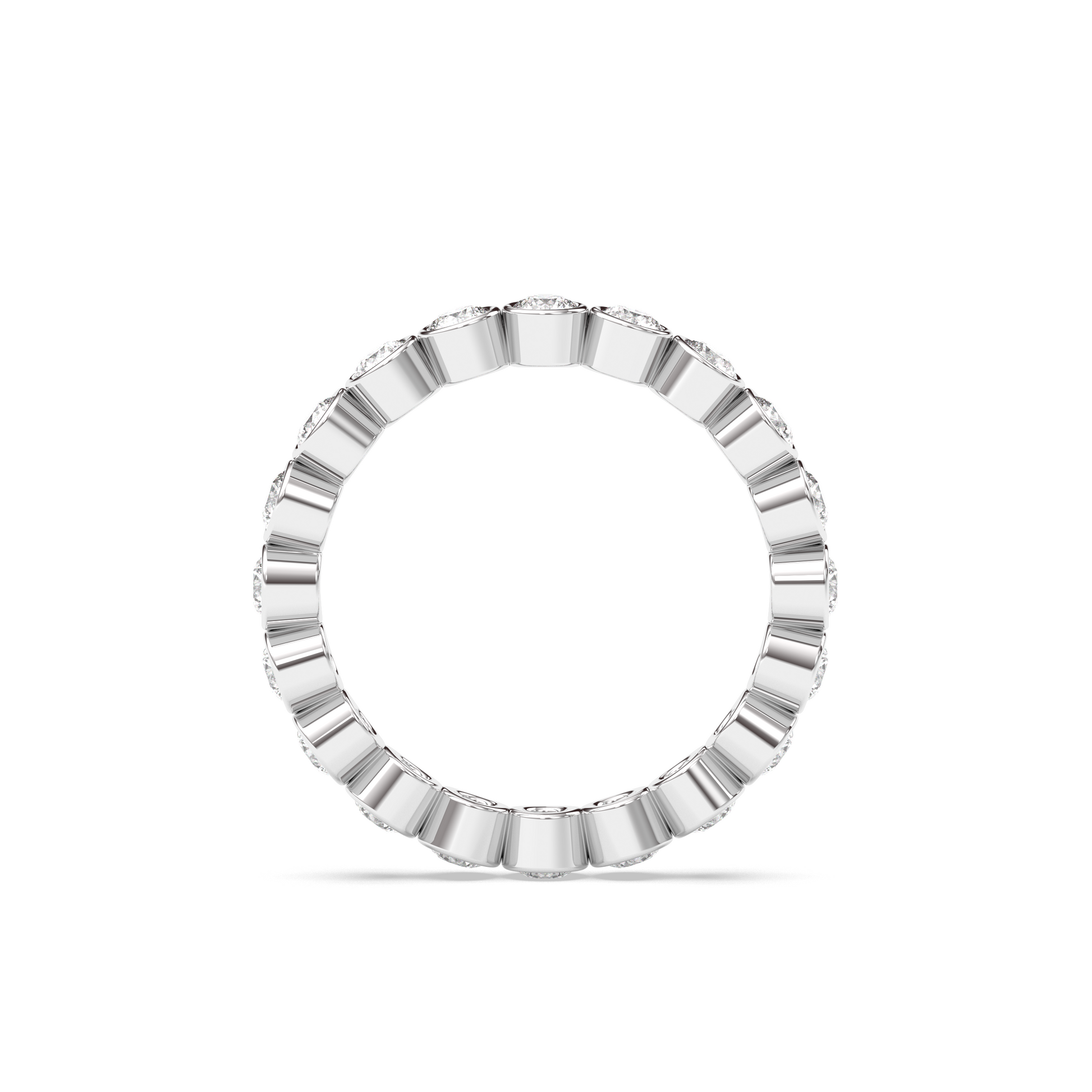 0.25 TCW Round Shaped Half Eternity Lab Grown Diamond Wedding Band