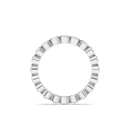 0.25 TCW Round Shaped Half Eternity Lab Grown Diamond Wedding Band