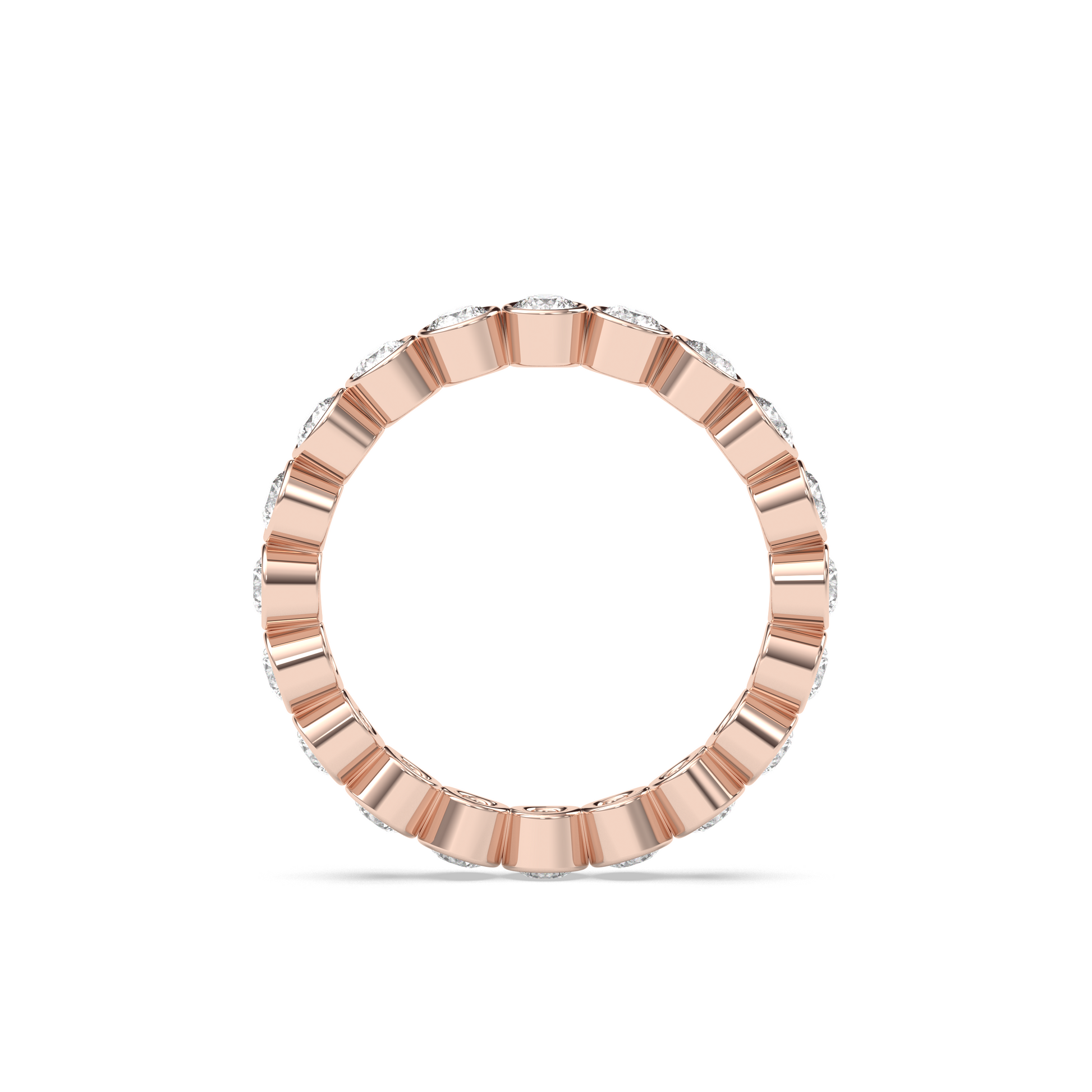 0.25 TCW Round Shaped Half Eternity Lab Grown Diamond Wedding Band