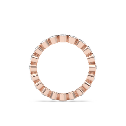 0.25 TCW Round Shaped Half Eternity Lab Grown Diamond Wedding Band