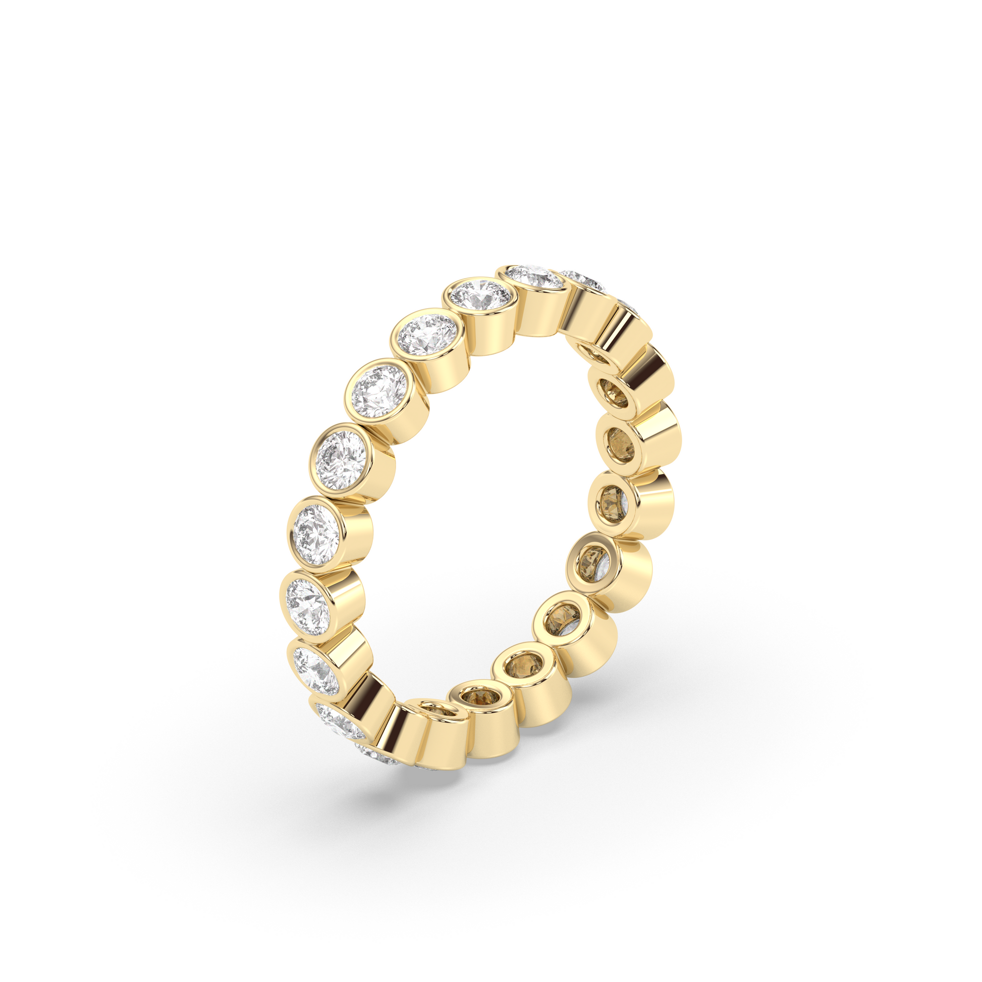 0.25 TCW Round Shaped Half Eternity Lab Grown Diamond Wedding Band