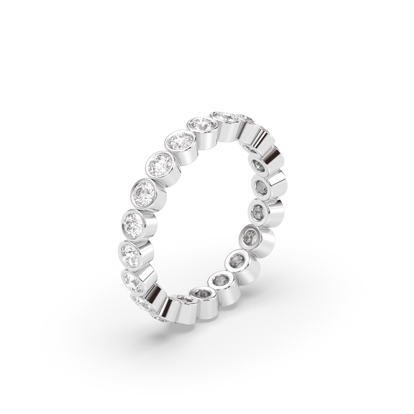 0.25 TCW Round Shaped Half Eternity Lab Grown Diamond Wedding Band