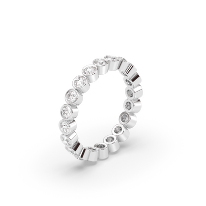 0.25 TCW Round Shaped Half Eternity Lab Grown Diamond Wedding Band