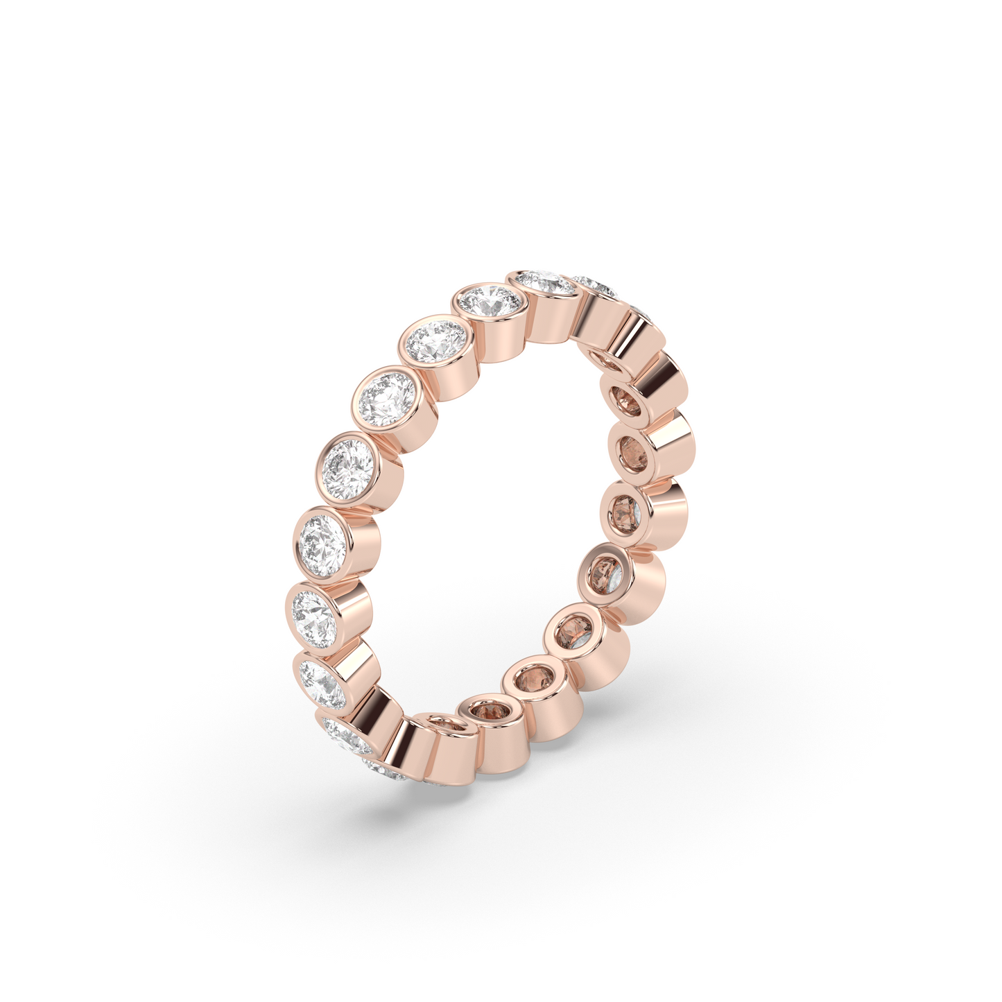 0.25 TCW Round Shaped Half Eternity Lab Grown Diamond Wedding Band