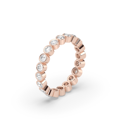 0.25 TCW Round Shaped Half Eternity Lab Grown Diamond Wedding Band