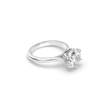 Marquise Shaped Three Stone Lab Grown Diamond Engagement Ring