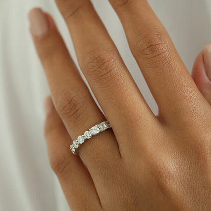 2.0 TCW Asscher and Round Cut Alternative Style Wedding Band (US Size 9 Ready To Ship)