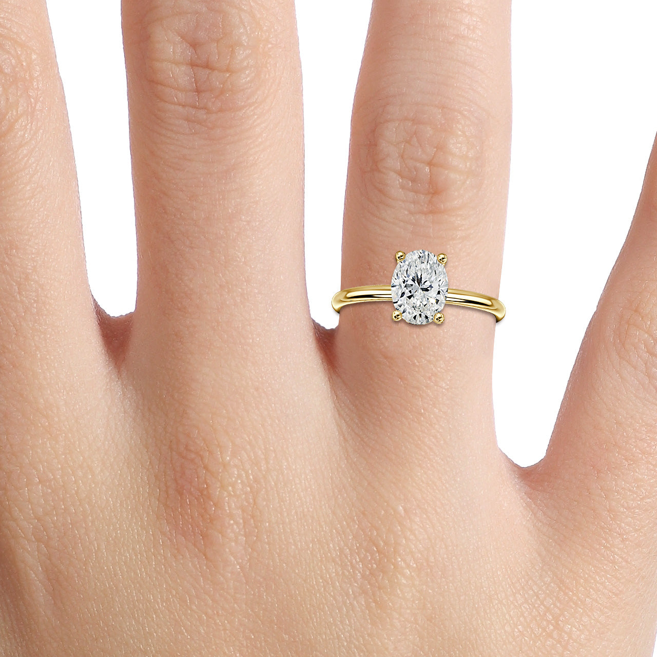 Marquise Shaped Three Stone Lab Grown Diamond Engagement Ring