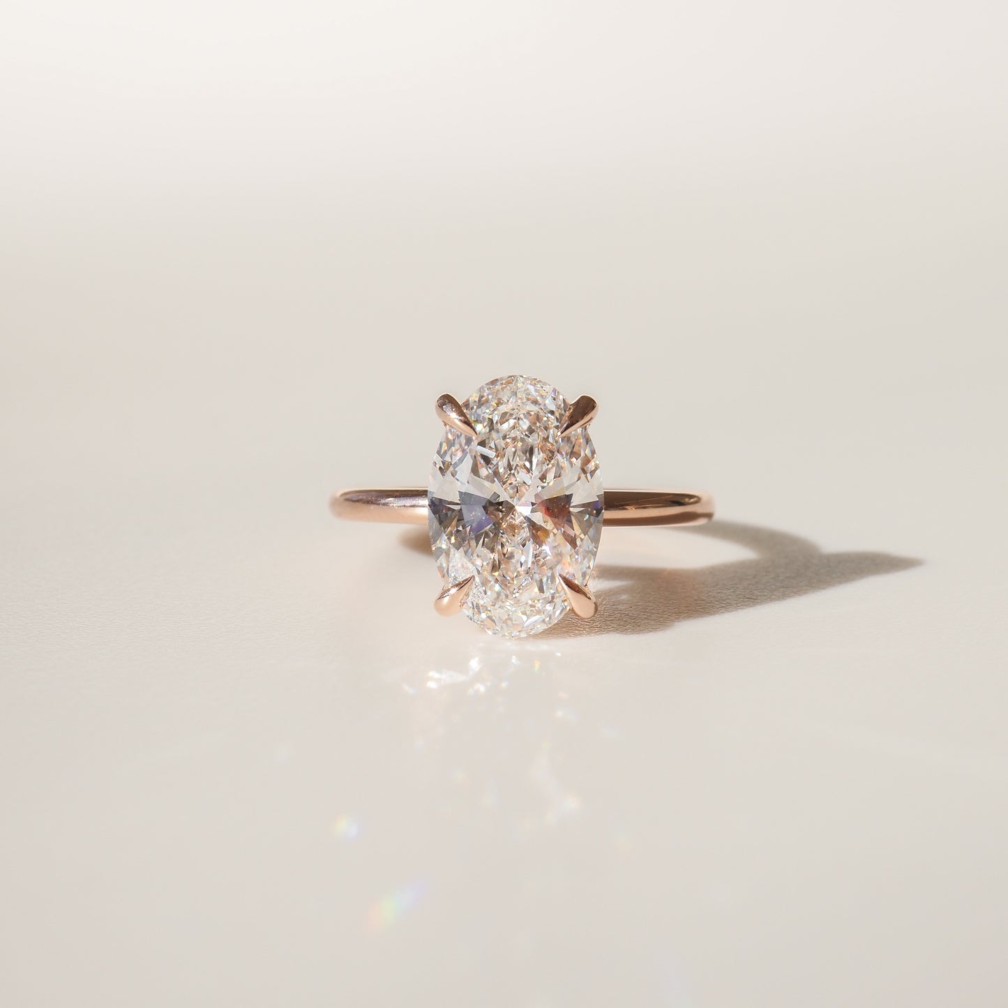 3 CT Oval Cut Solitaire Lab Grown Diamond Engagement Ring