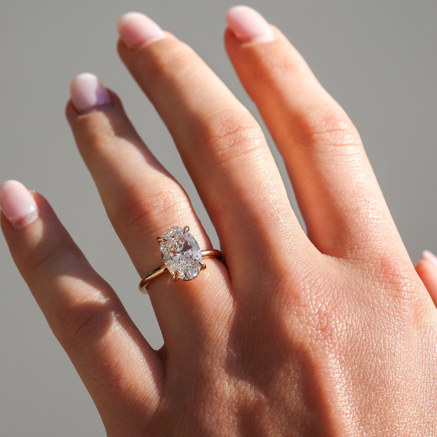 3 CT Oval Cut Solitaire Lab Grown Diamond Engagement Ring