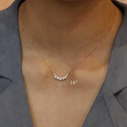 0.35 CT Crowned Round Lab Grown Diamond Necklace in Solid Gold