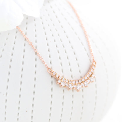 0.35 CT Crowned Round Lab Grown Diamond Necklace in Solid Gold