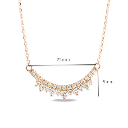 0.35 CT Crowned Round Lab Grown Diamond Necklace in Solid Gold