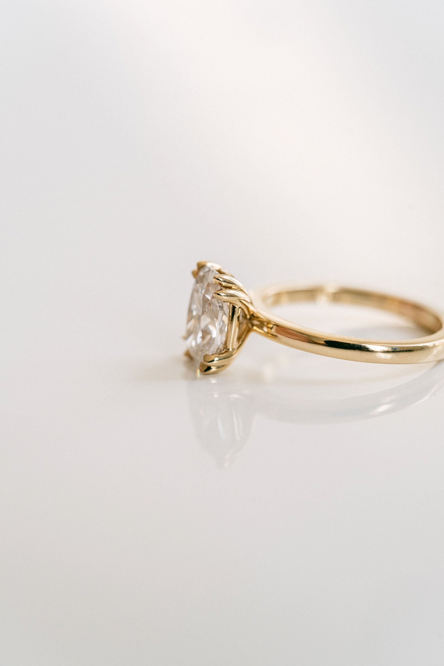 Marquise Shaped Three Stone Lab Grown Diamond Engagement Ring