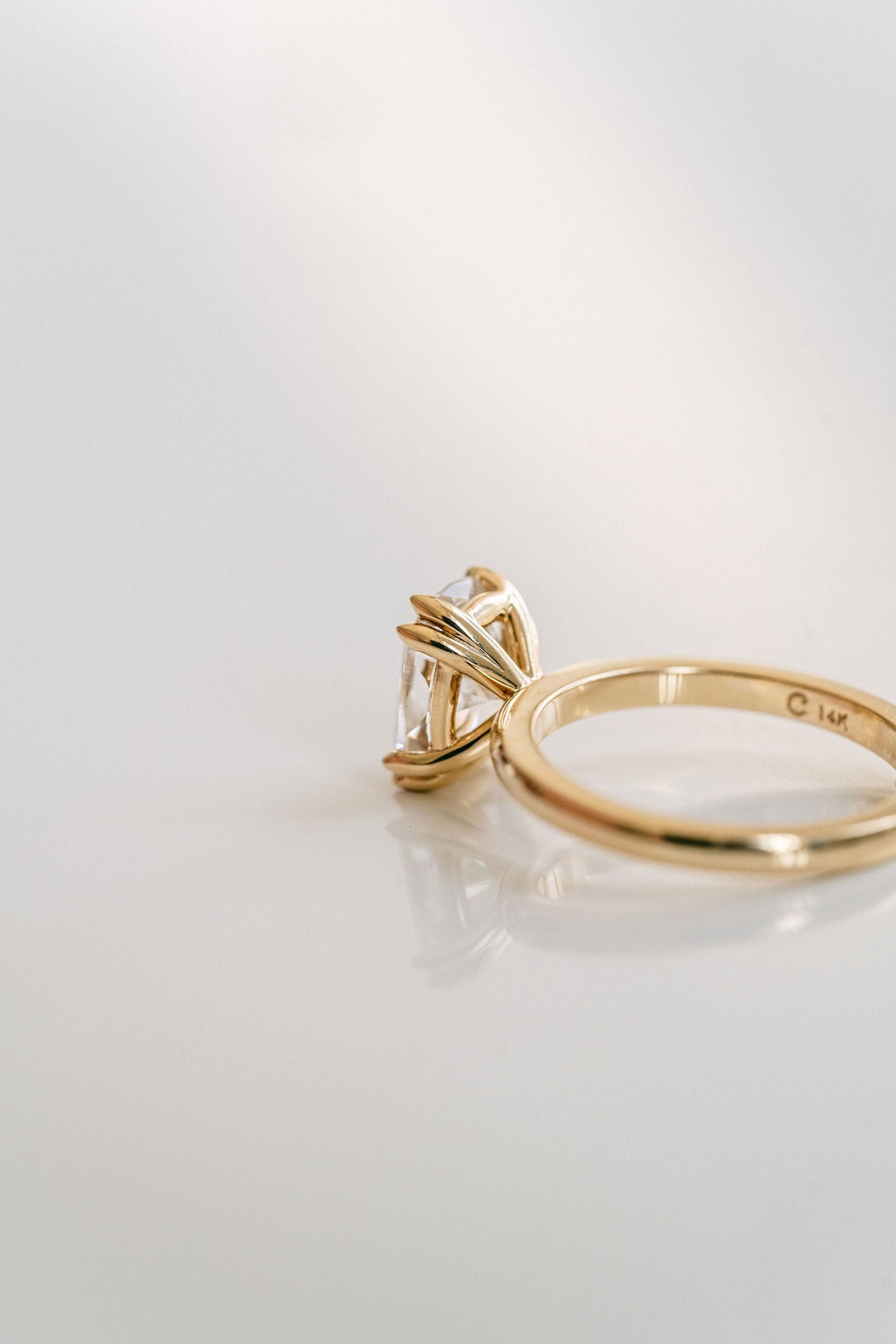 Marquise Shaped Three Stone Lab Grown Diamond Engagement Ring