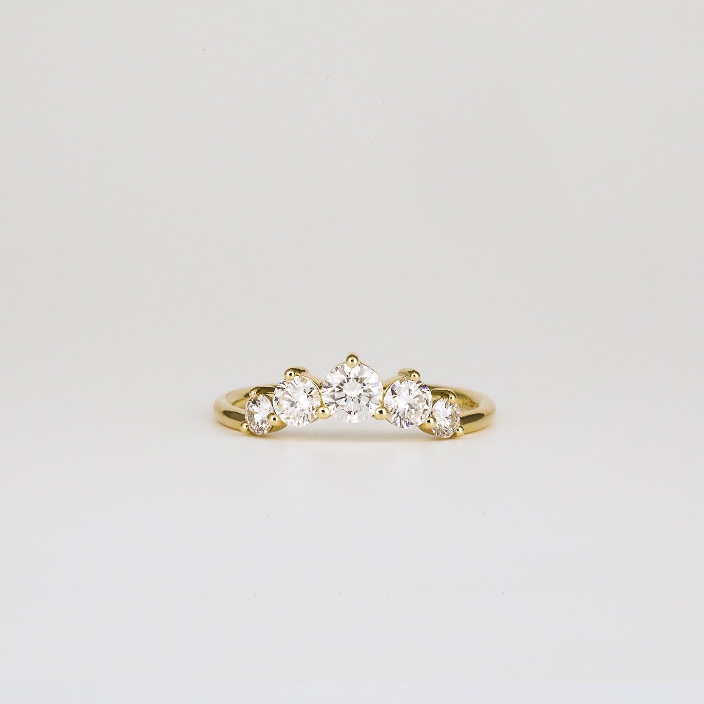 0.72 TCW Round Five Stones Lab Grown Diamond Wedding Band