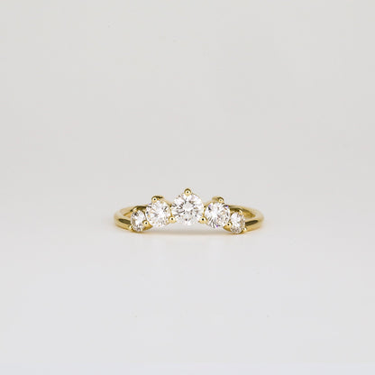 0.72 TCW Round Five Stones Lab Grown Diamond Wedding Band