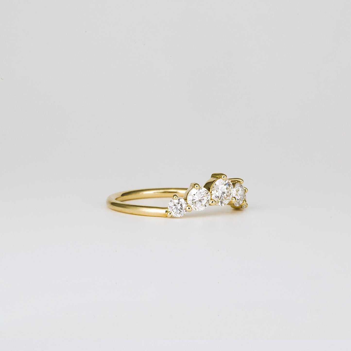 0.72 TCW Round Five Stones Lab Grown Diamond Wedding Band