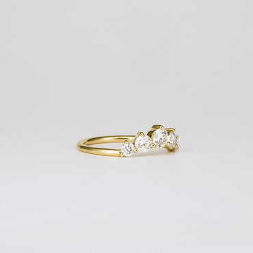 0.72 TCW Round Five Stones Lab Grown Diamond Wedding Band