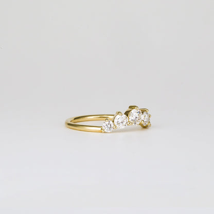 0.72 TCW Round Five Stones Lab Grown Diamond Wedding Band