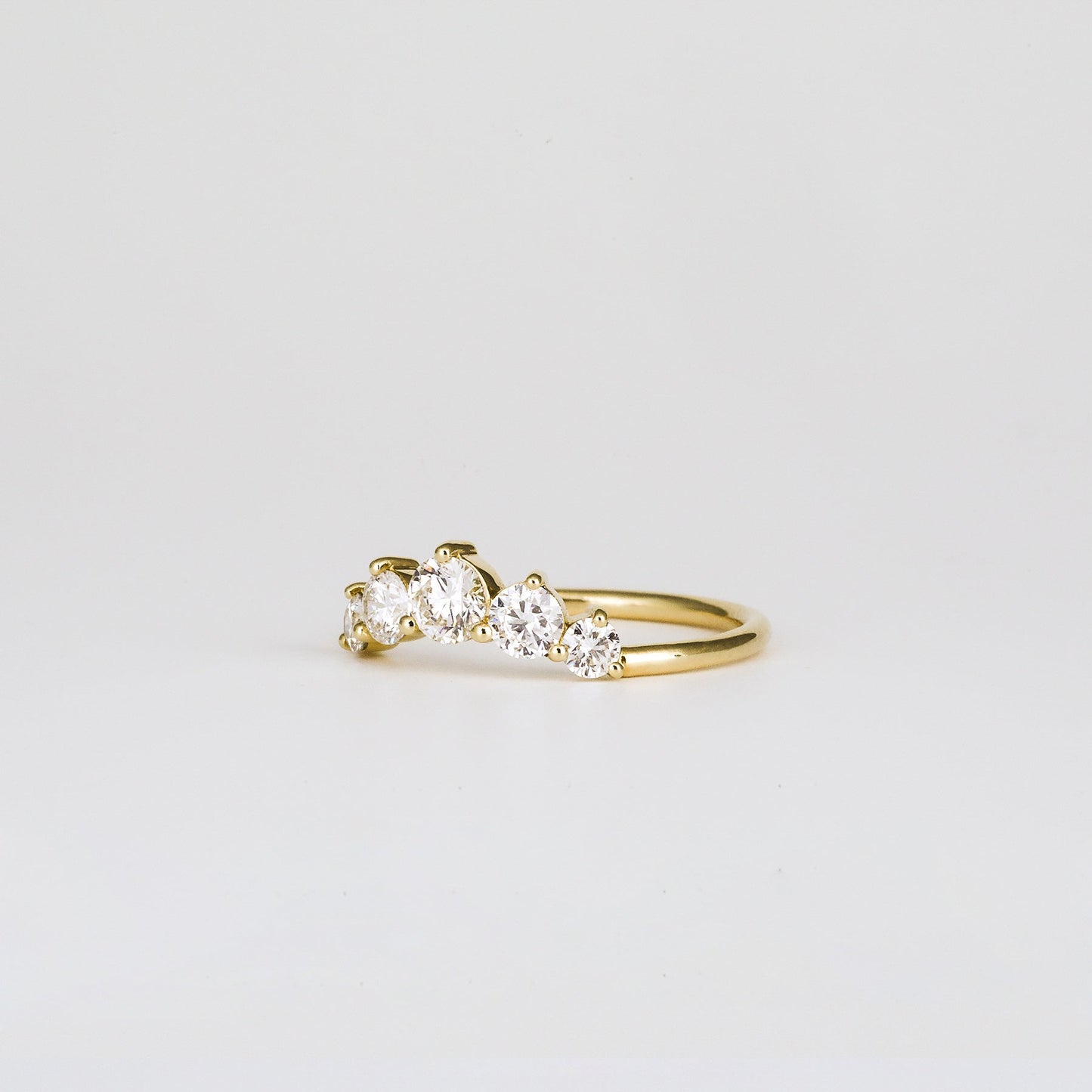 0.72 TCW Round Five Stones Lab Grown Diamond Wedding Band