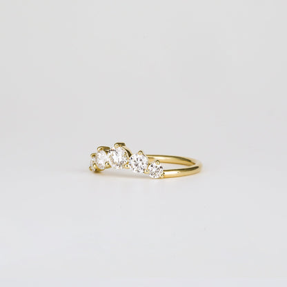 0.72 TCW Round Five Stones Lab Grown Diamond Wedding Band