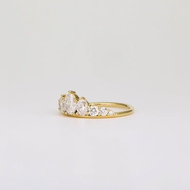 0.95 TCW Oval & Round Multi Stones Lab Grown Diamond Wedding Band