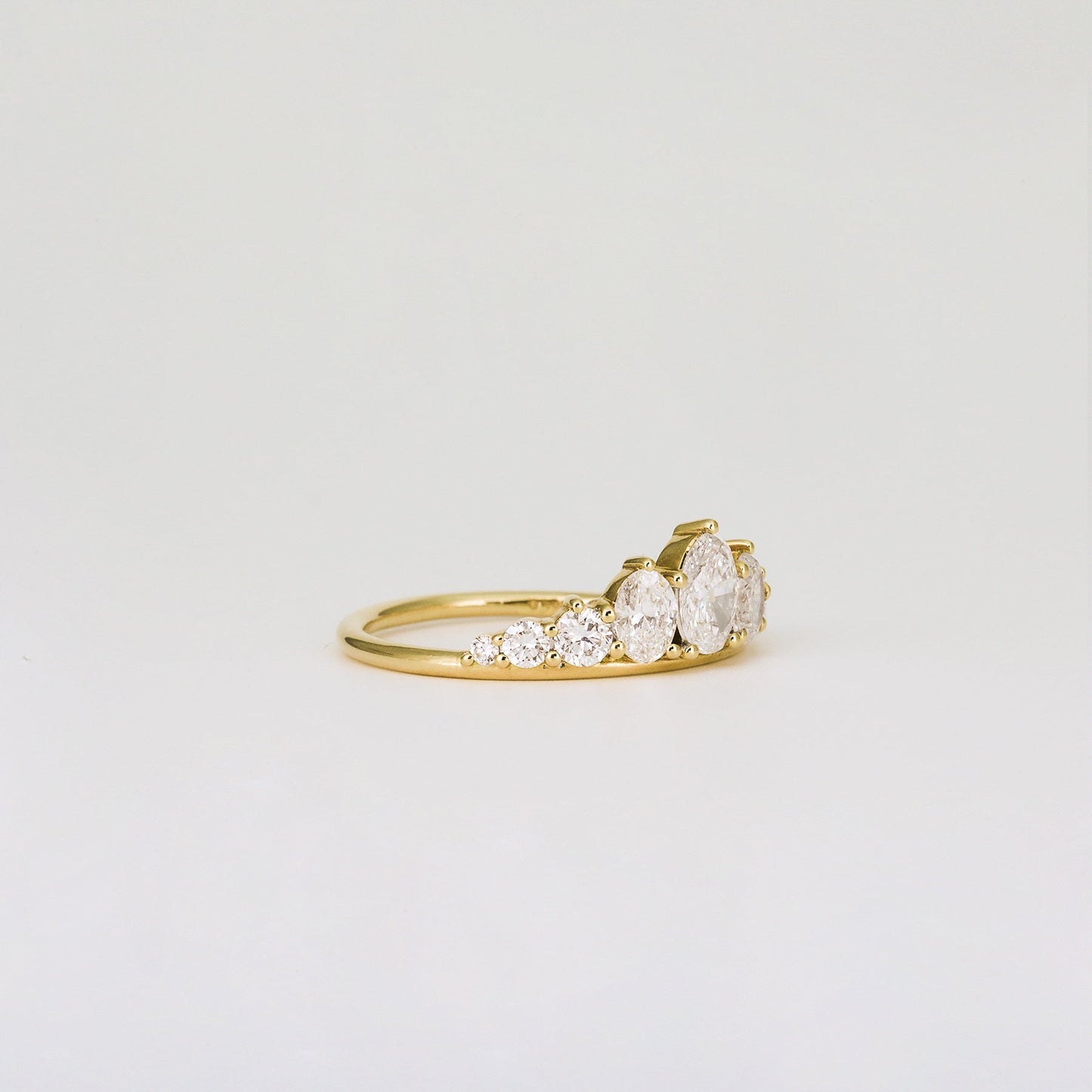 0.95 TCW Oval & Round Multi Stones Lab Grown Diamond Wedding Band