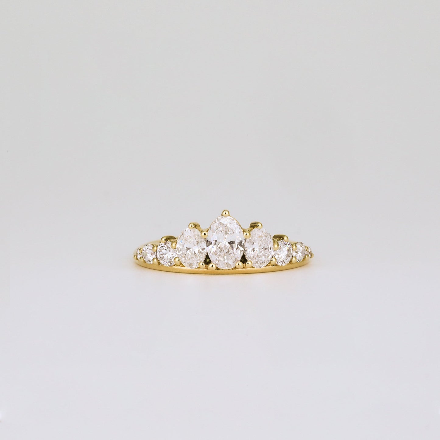 0.95 TCW Oval & Round Multi Stones Lab Grown Diamond Wedding Band