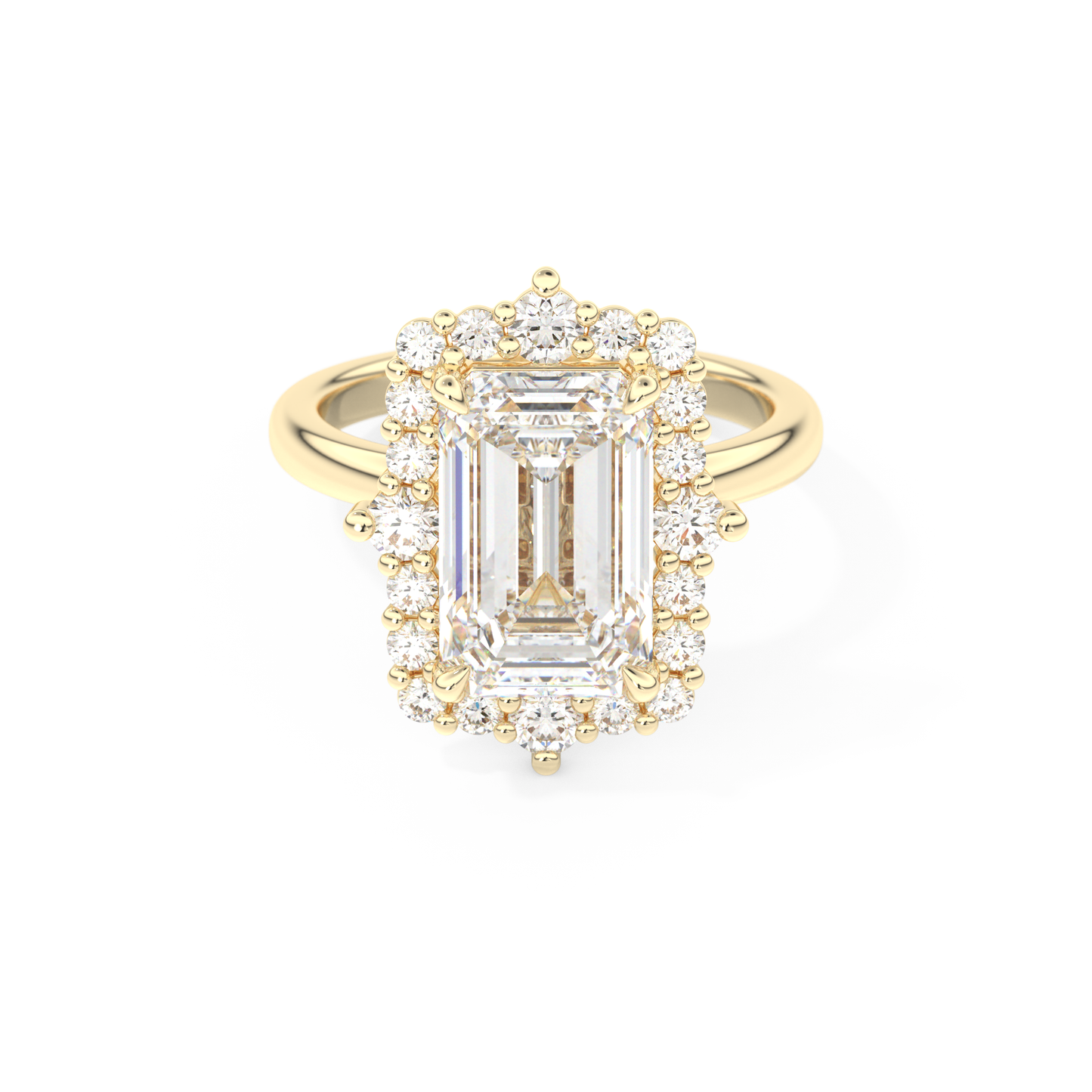 3.35 CT Emerald Moissanite Halo Engagement Ring (US Size 4.75 Ready To Ship)