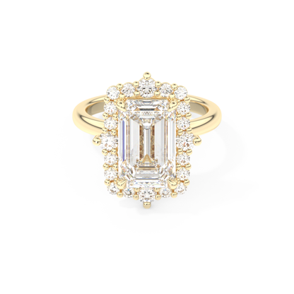 3.35 CT Emerald Moissanite Halo Engagement Ring (US Size 4.75 Ready To Ship)