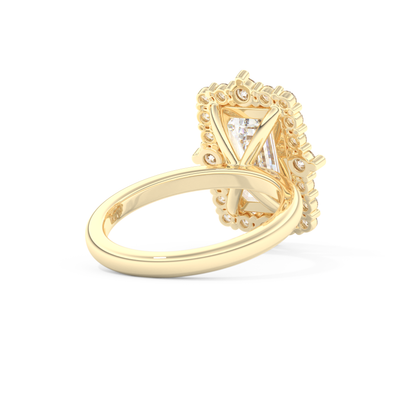 3.35 CT Emerald Moissanite Halo Engagement Ring (US Size 4.75 Ready To Ship)