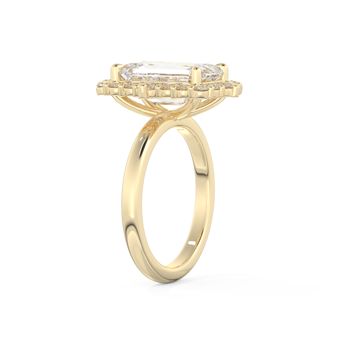 3.35 CT Emerald Moissanite Halo Engagement Ring (US Size 4.75 Ready To Ship)