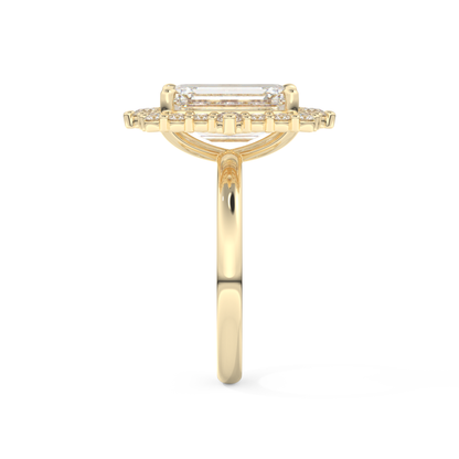 3.35 CT Emerald Moissanite Halo Engagement Ring (US Size 4.75 Ready To Ship)