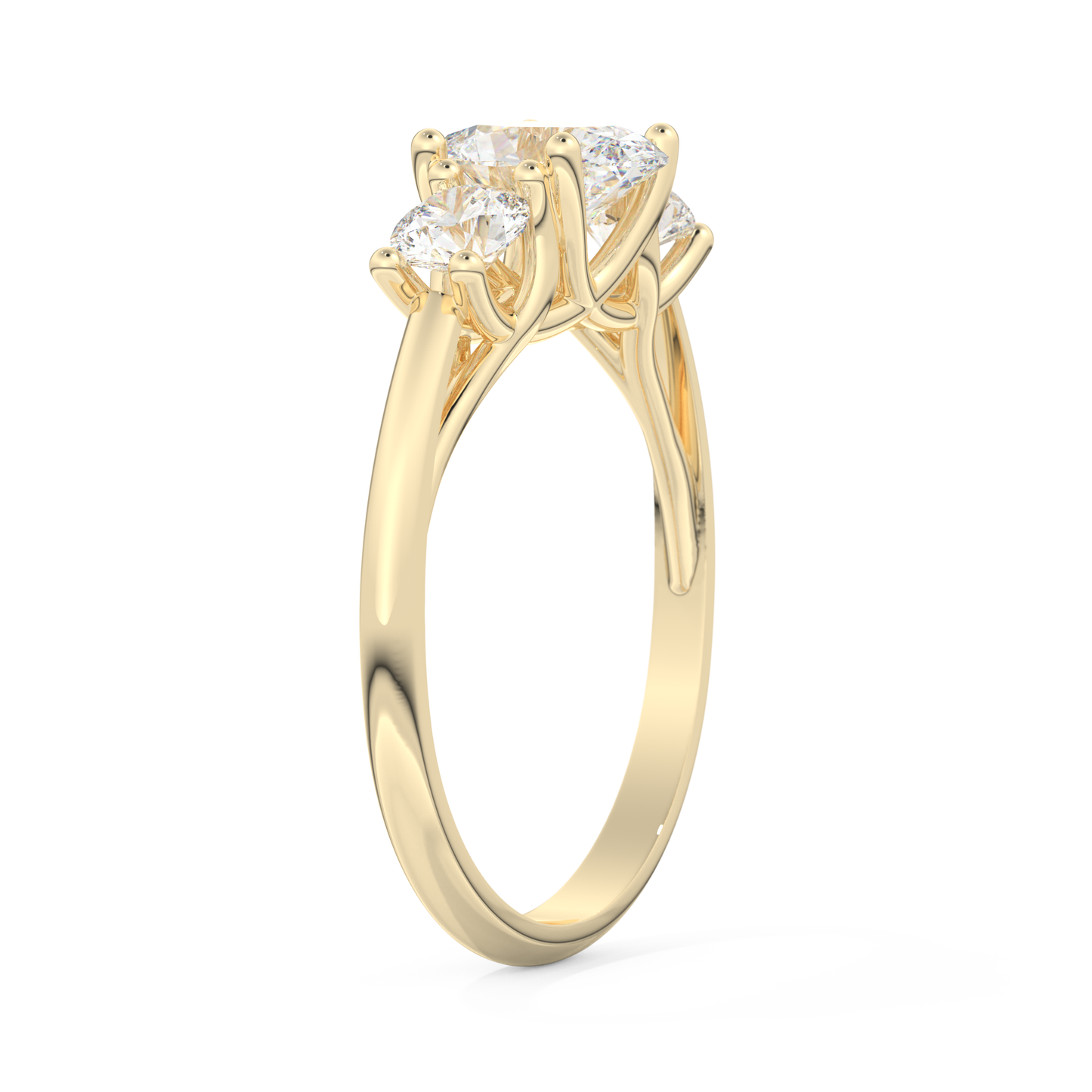 1.91 CT Oval Cut Moissanite Three Stone Engagement Ring (US Size 11 Ready To Ship)