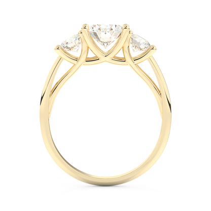 1.91 CT Oval Cut Moissanite Three Stone Engagement Ring (US Size 11 Ready To Ship)