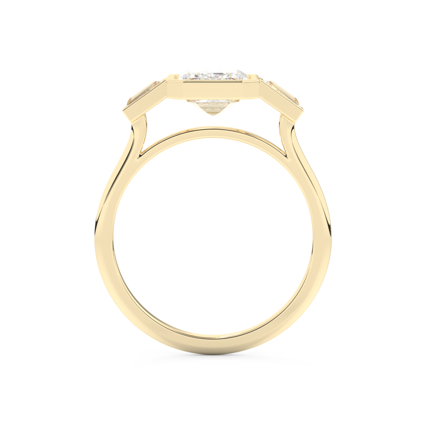 2 CT Emerald Moissanite 3 Stones Engagement Ring (US Size 7.25 Ready To Ship)