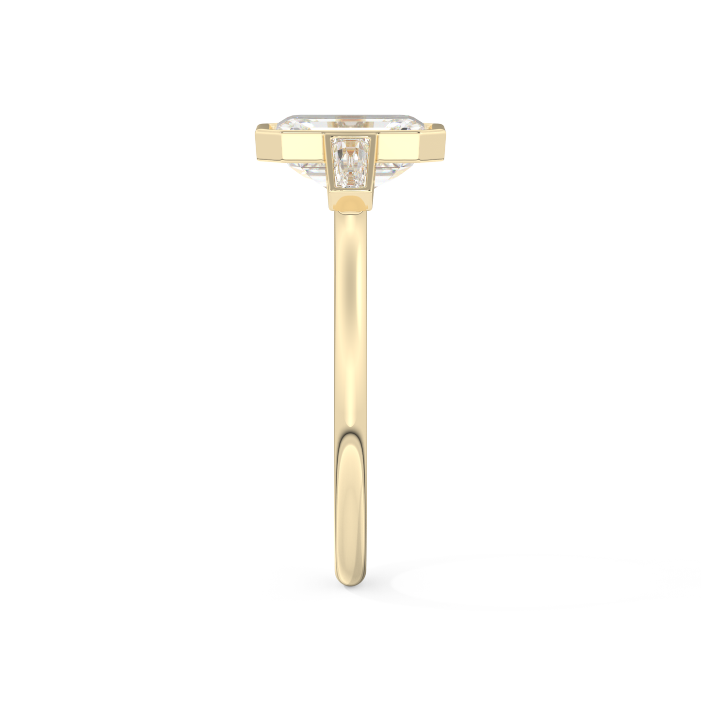 2 CT Emerald Moissanite 3 Stones Engagement Ring (US Size 7.25 Ready To Ship)