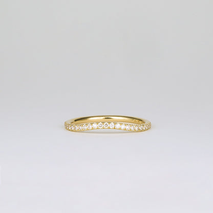 0.21 TCW Round Stones Curved Lab Grown Diamond Wedding Band