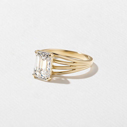 Emerald Pave Engagement Ring – 1 CT Lab Grown Diamond