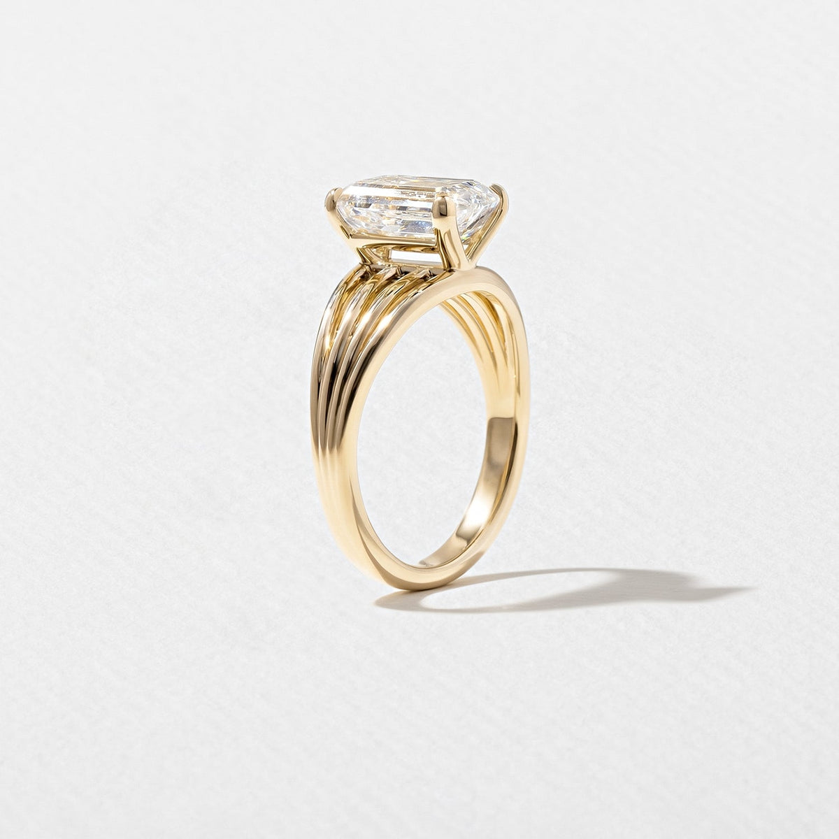 Emerald Pave Engagement Ring – 1 CT Lab Grown Diamond