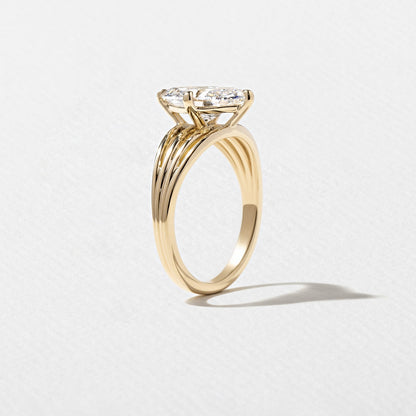 Emerald Pave Engagement Ring – 1 CT Lab Grown Diamond