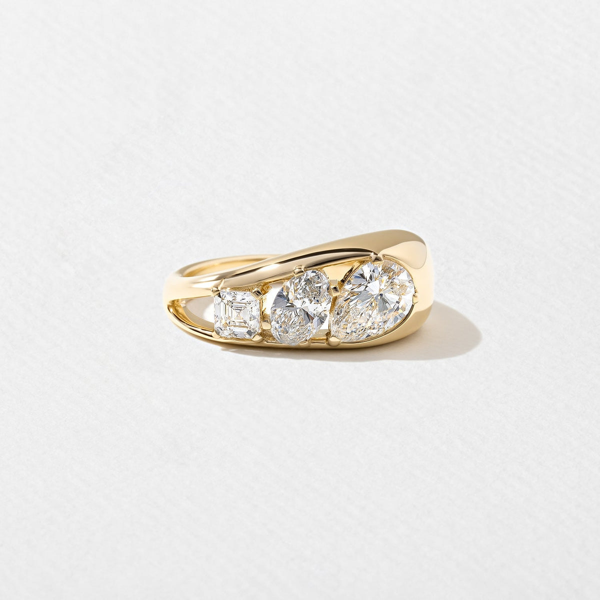 Emerald Pave Engagement Ring – 1 CT Lab Grown Diamond