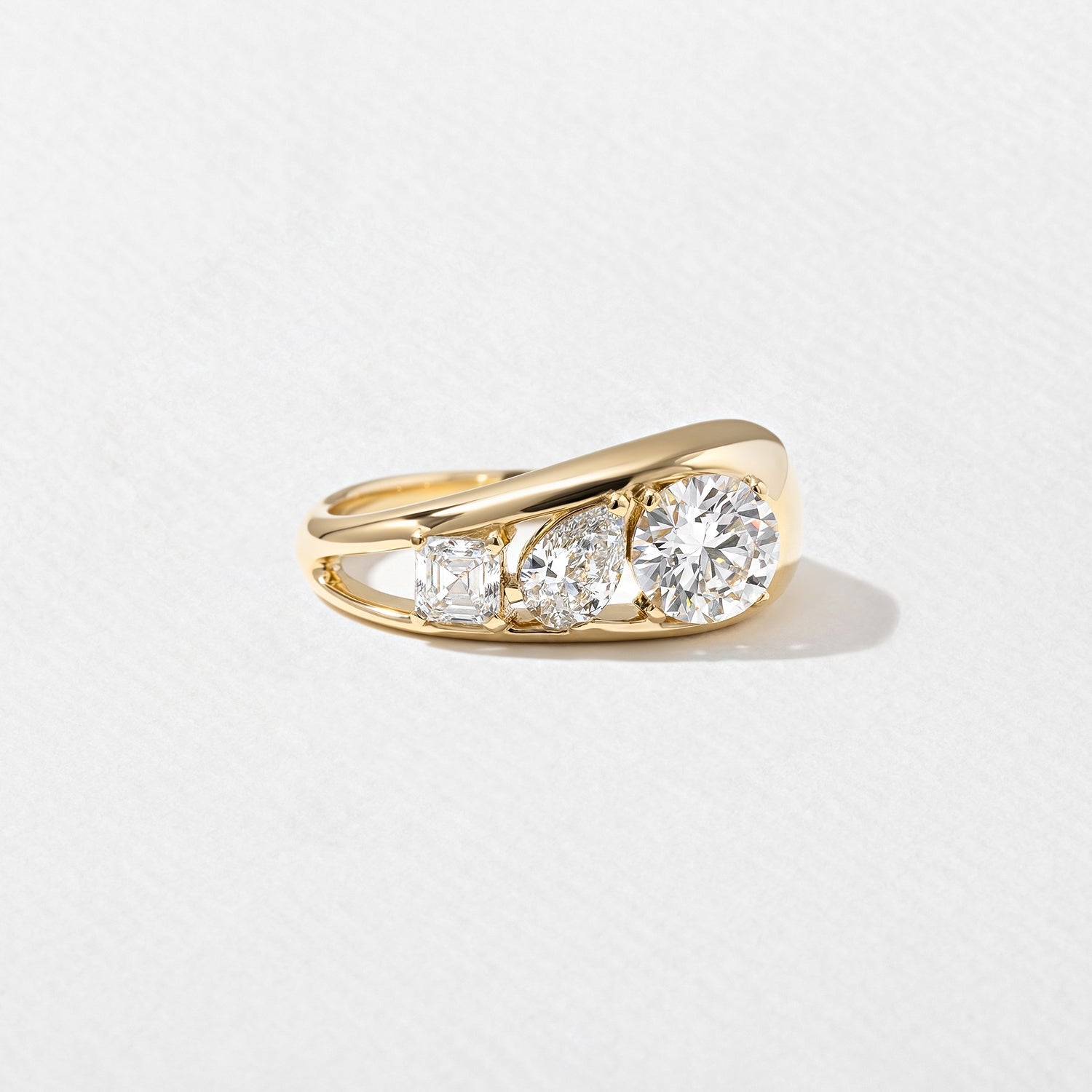 Emerald Pave Engagement Ring – 1 CT Lab Grown Diamond
