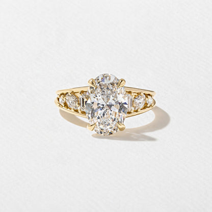 Emerald Pave Engagement Ring – 1 CT Lab Grown Diamond