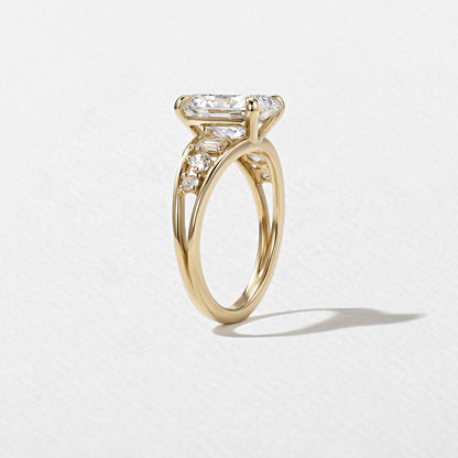 Emerald Pave Engagement Ring – 1 CT Lab Grown Diamond