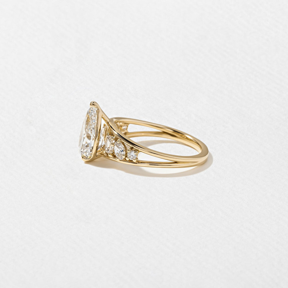 Emerald Pave Engagement Ring – 1 CT Lab Grown Diamond