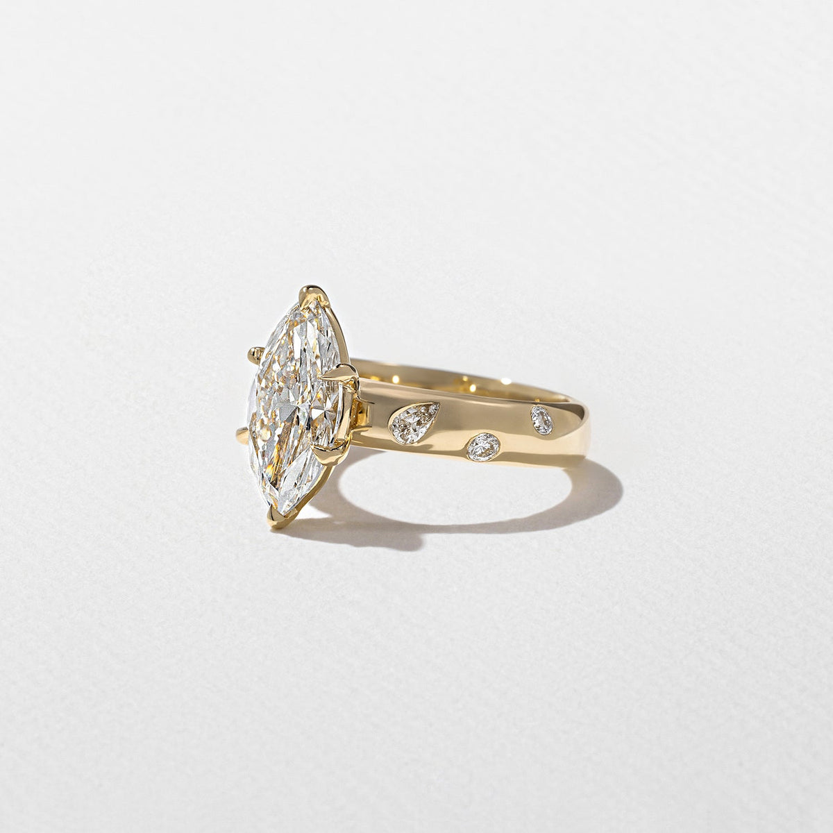 Emerald Pave Engagement Ring – 1 CT Lab Grown Diamond