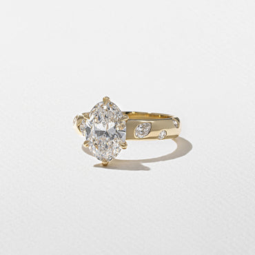 Emerald Pave Engagement Ring – 1 CT Lab Grown Diamond